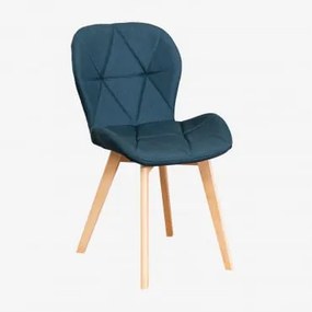 Cadeira Silvi Nordic Design Azul Pacífico & Madeira Natural - Sklum