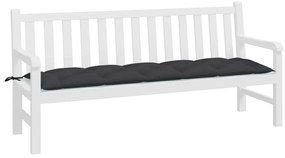 Almofadão p/ banco de jardim 180x50x7 cm tecido oxford preto