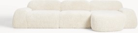Sofá de canto modular em teddy Wolke (4 lugares)