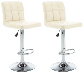 Bancos de bar 2 pcs couro artificial cor creme