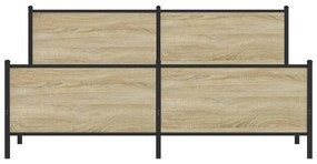 Estrutura de cama sem colchão 193x203cm metal carvalho sonoma