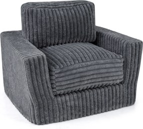 Sofá Individual Tipo Puff, 90 x 80 x 80 cm, Capa Removível, Cinzento