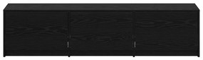 Armário de TV com LED Carvalho Preto 162.5x34x40 cm Madeira Engenheira