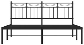 Estrutura de cama com cabeceira 160x200 cm metal preto
