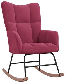 Cadeira de baloiço com banco veludo vermelho tinto