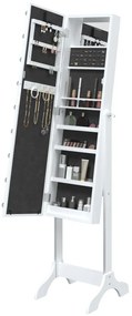 Espelho de pé com luzes LED 34x37x146 cm branco
