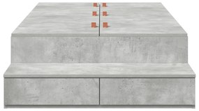 Cama de Armazenamento Cinza Concreto 90x190 cm