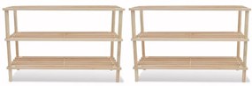 Sapateiras com 3 prateleiras 2 pcs madeira de abeto maciça