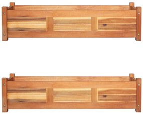 Canteiro elevado de jardim 2 pcs 100x30x25 cm madeira de acácia
