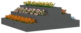 Vaso/floreira 80x80x27 cm pinho maciço cinzento