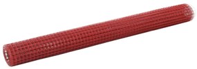 vidaXL Cerca arame galinheiro 10x1,5m aço c/ revestimento PVC vermelho