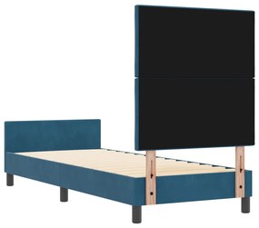 Estrutura de Cama de Veludo Azul Escuro vidaXL 80x200 cm