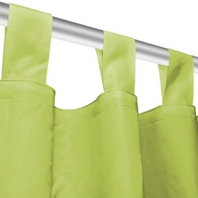 Cortinas de cetim com presilhas 2 pcs 140x175 cm verde