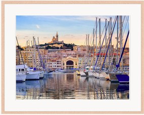 Impressão digital emoldurada Old Port Of Marseilles