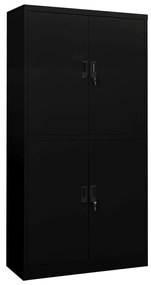 vidaXL Armário de escritório 90x40x180 cm aço preto