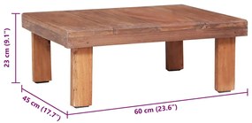 Mesa de centro 60x45x23 cm madeira de mogno maciça