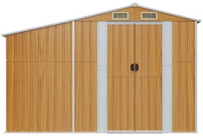 Abrigo de jardim 277x93x179 cm aço galvanizado castanho