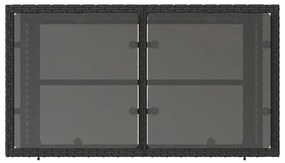 4 pcs conj. sofás p/ jardim c/ almofadões vime PE/vidro preto