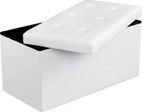 Banco com arrumação 76 x 38 x 38 cm Couro sintético Branco