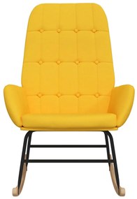 Cadeira de baloiço tecido amarelo mostarda