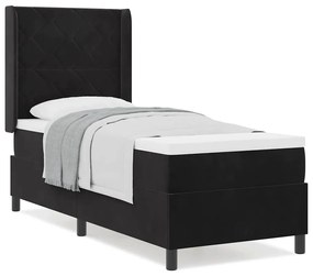 Cama Box Springs vidaXL com Colchão Preto 80x200 cm Veludo