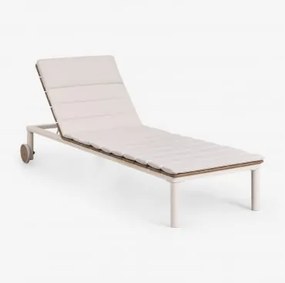 Pack De 2 Espreguiçadeiras Reclináveis Em Madeira De Acácia E Aço Sirka Gardénia Branco - Sklum