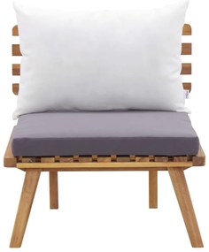 4 pcs conj. lounge jardim c/ almofadões madeira acácia maciça