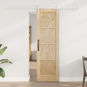 Porta Deslizante vidaXL com Conjunto de Hardware 61x198.5 cm Madeira Sólida de Pinus