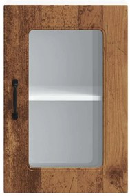 Armário de parede de cozinha porta vidro Kalmar madeira velha