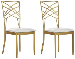 Conjunto de 2 cadeiras de jantar em metal dourado GIRARD Beliani