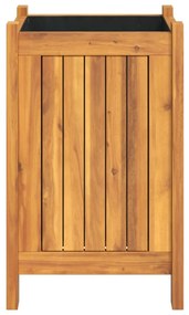Vaso/floreira de jardim com forro 31x31x50 cm acácia maciça