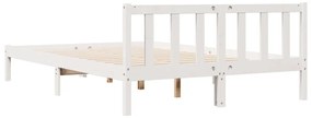 Cama extra longa sem colchão 160x210 cm pinho maciço branco