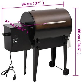 Grelhador a pellets 94 cm ferro preto