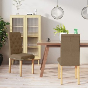 vidaXL Cadeiras de jantar 2 pcs tecido castanho