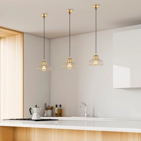 Candeeiro Chandelier Dopo – Dourado Brilhante – 20 x 20 x 114 cm
