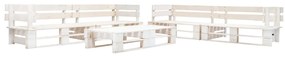 Sofás de paletes para jardim 6 pcs madeira branco