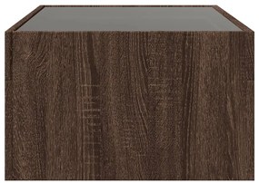 Mesa de centro luzes LED Infinity 90x50x30 cm carvalho castanho