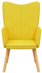 Poltrona de descanso tecido amarelo mostarda