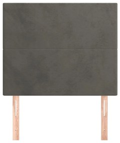 Cabeceira de cama 2 pcs veludo 90x5x78/88 cm cinzento-escuro