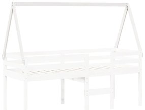 Telhado de cama infantil 209x85,5x88 cm pinho maciço branco
