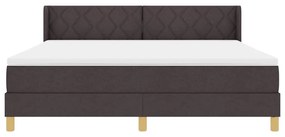 Cama Box Marrom Escuro e Branco 180 x 200 cm Poliéster