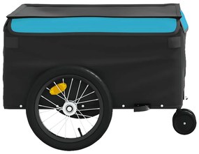 Reboque para bicicleta 45 kg ferro preto e azul