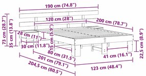 Estrutura da Cama com gaveta Castanho 120 x 200 cm