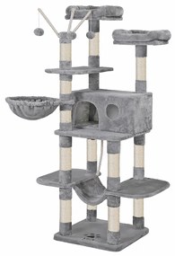 Árvore para gatos FEANDREA, Condomínio para gatos XXL, 164 cm, Cinza Claro PCT087W01