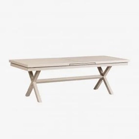 Mesa De Jantar Retangular Extensível De Alumínio Karena Tapioca Bege & 240 - 300 X 90 Cm - Sklum