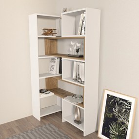 Estante Poyraz – Branco Nogueira – 163,5 x 150 x 22 cm