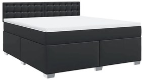 Cama com Molas/Colchão e Luzes Led - 180x200 cm - Couro Artificial Pre