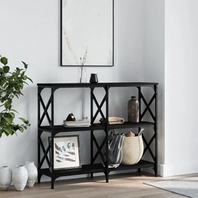 vidaXL Mesa consola 100x28x80,5 cm derivados de madeira preto