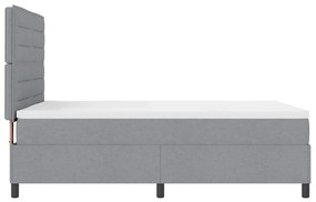 Cama com Estrado e Colchão Cinzento Claro 140 x 200 cm