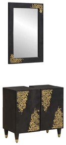 vidaXL Conjunto de Armários para Banheiro com porta 2 pcs Preto